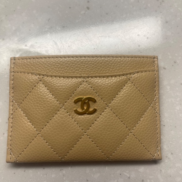 Chanel AP0213 Y01864 21209 Classic Card Holder Caviar Beige Champagne Hardware - Picture 3 of 3